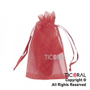 BOLSA MARRON ORGANZA 14.5X10CM HS2627-16 x 1